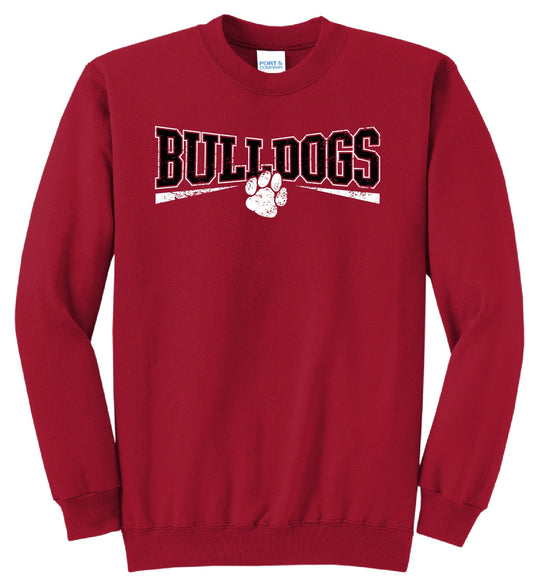 Bulldogs Paw Print Crewneck Sweatshirt