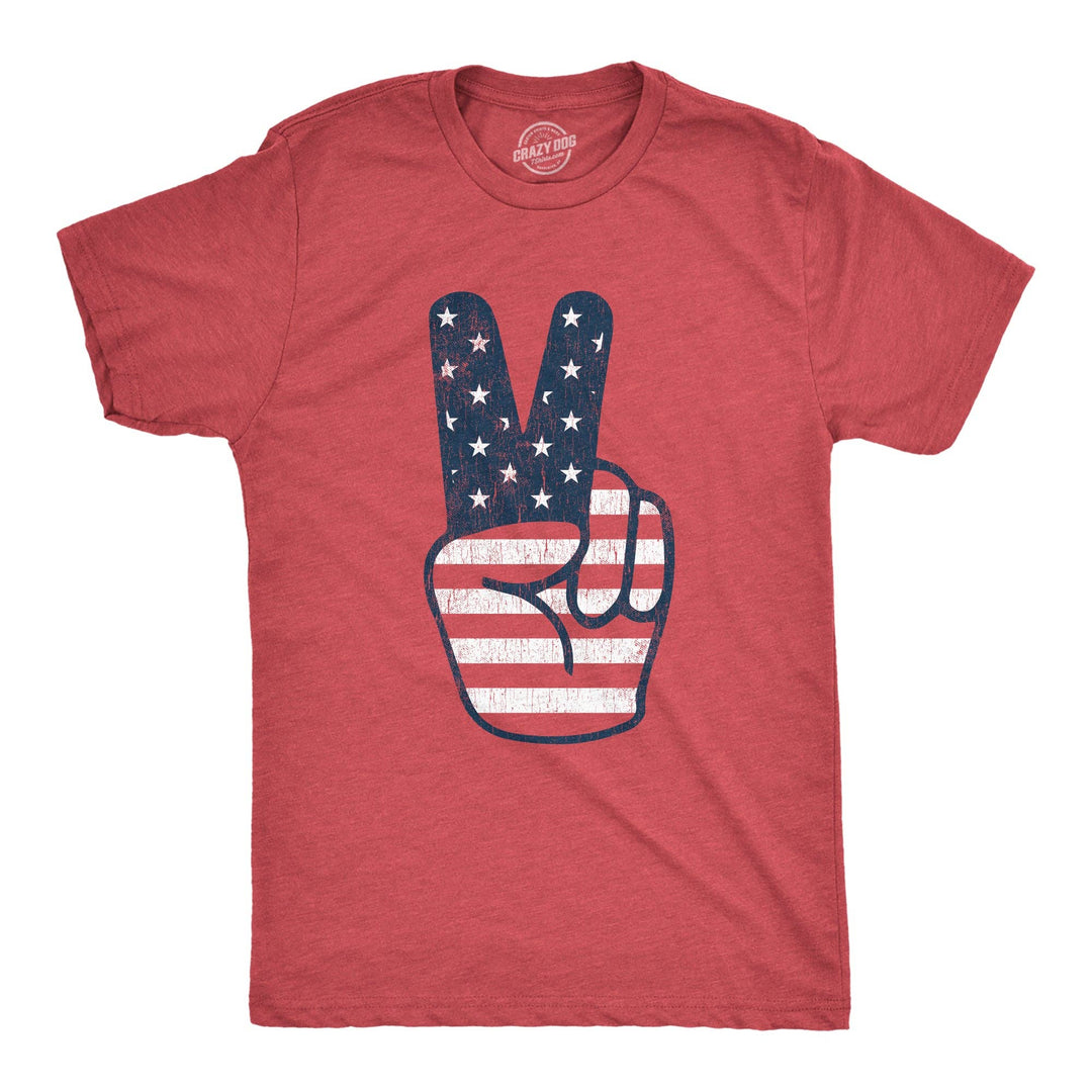 Peace Sign American Flag Men&