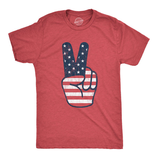 Peace Sign American Flag Men&