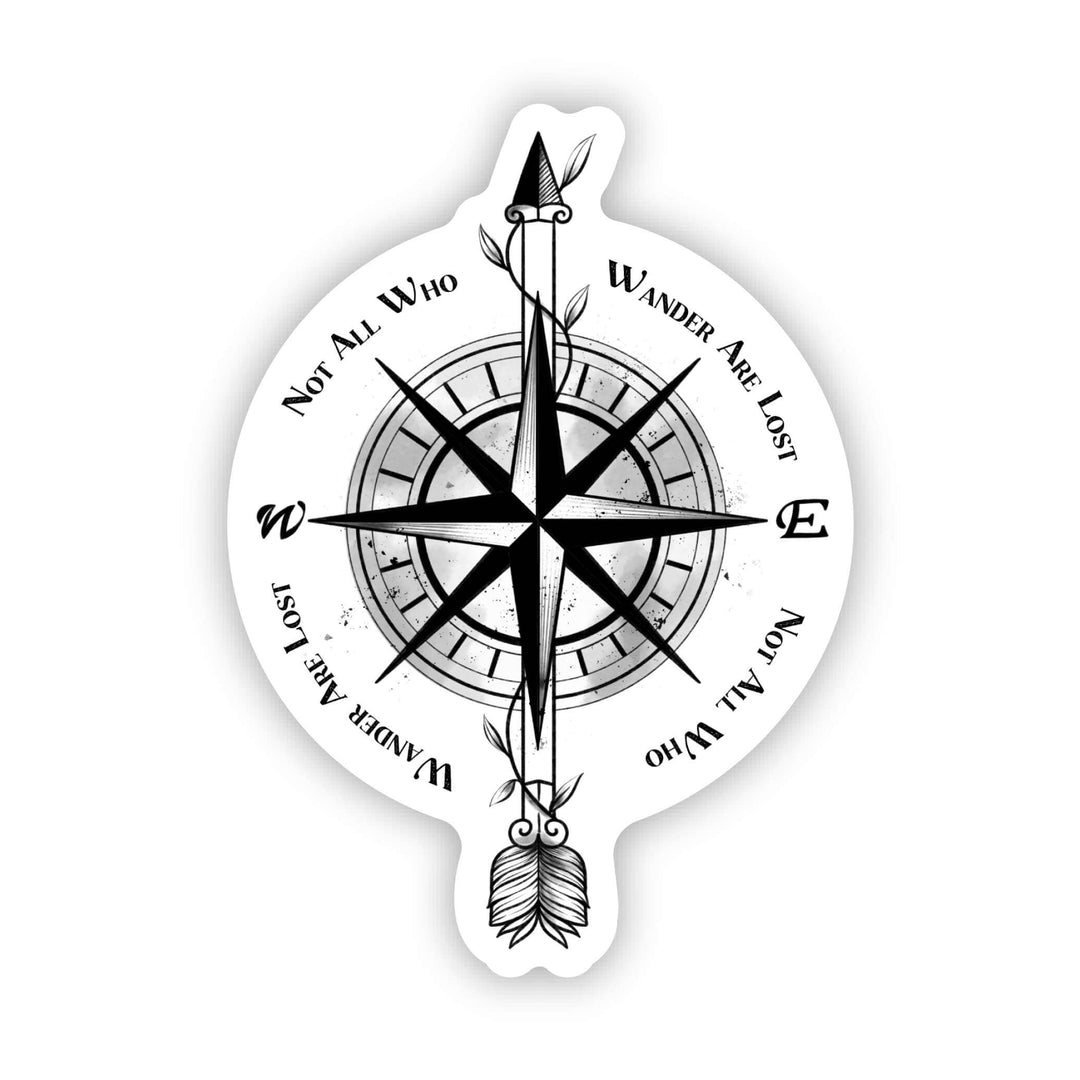 Not All Who Wander Are Lost Compass Sticker